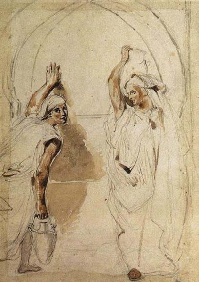 Eugene Delacroix Two Women at the Well Sweden oil painting art